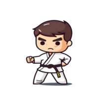 giocoso colorato taekwondo personaggi, coinvolgente cartone animato illustrazioni per tutti png