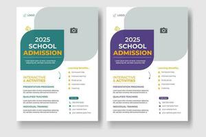 Creative and modern education admission flyer template vector