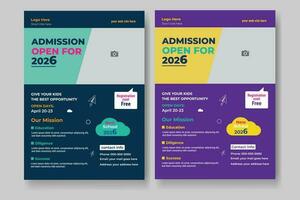 School admission flyer template vector