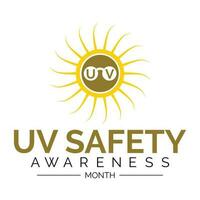 UV safety month is observed every year in July . it is responsible for summer tans and sunburns. Vector illustration