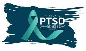 National PTSD Awareness Day in June 27. Background, poster, card, banner design. Vector EPS 10.