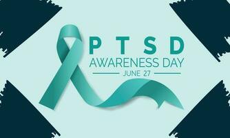 National PTSD Awareness Day in June 27. Background, poster, card, banner design. Vector EPS 10.