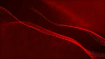 Animated Red color wavy Abstract digital particle background video