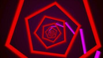 Animé tournant rouge élément Couleur en forme de pentagone élément Contexte video
