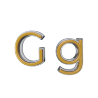 Letter G 3D render transparent background png