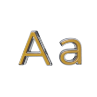 Letter A 3D render transparent background png