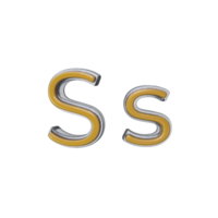 Letter S 3D render transparent background png