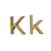 Letter K 3D render transparent background png