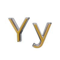 Letter Y 3D render transparent background png