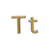 Letter T 3D render transparent background png