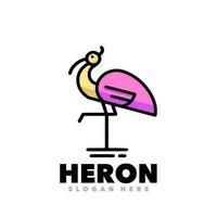 Heron line art symbol vector