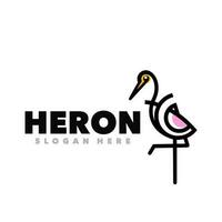 Heron outline simple vector