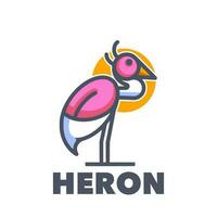 Heron line art vector