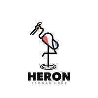 Heron line logo vector