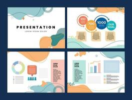 flat design vector geometric wave business presentation set collection