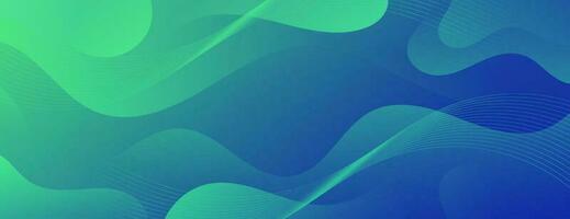 Abstract Gradient blue green liquid Wave Background vector
