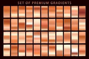 metálico cobre o naranja prima gradientes colección plano vector