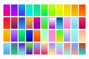 Vibrant Gradients Collection. Set of Colorful Bright Colors Flat Vector. vector