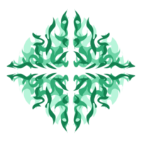 verde color tribal ilustración con sombra png