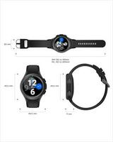 Realistic watch. 3D modern black watch with the latest technology. from various angles vector