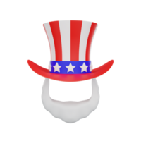 renderização 3D feliz quarto dia da independência americana de julho png