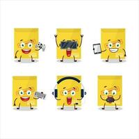 Secret document cartoon character are playing games with various cute emoticons vector