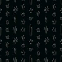 Vector seamless pattern with cactus