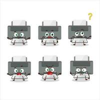 Cartoon character of printer with what expression vector