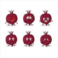 Beet root cartoon character with nope expression vector