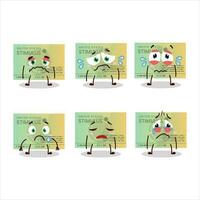 Stimulsus check cartoon character with sad expression vector