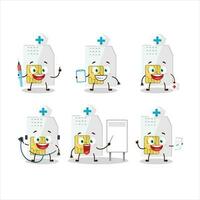 Doctor profession emoticon with sim card cartoon character vector