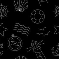 Sea elements pattern vector graphic