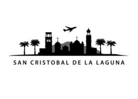 San Cristobal De La Laguna Cityscape Tenerife Skyline  City on Tropical Spanish Island vector