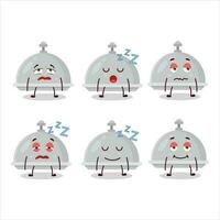 Cartoon character of silver cloche with sleepy expression vector