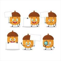 Walnuts cartoon character in bring information board vector