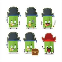 Cartoon character of atm card slot with various pirates emoticons vector