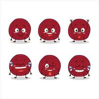 Cartoon character of slice of beet root with smile expression vector