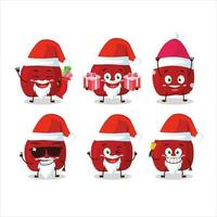 Papa Noel claus emoticones con rojo manzana dibujos animados personaje vector