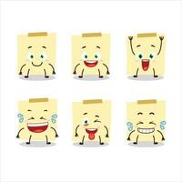 Cartoon character of pale yellow sticky notes with smile expression vector