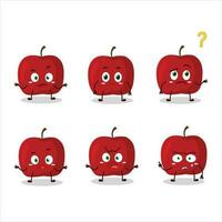 Cartoon character of red apple with what expression vector