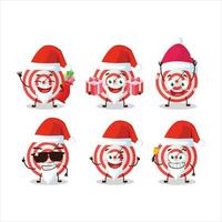 Papa Noel claus emoticones con objetivo dibujos animados personaje vector