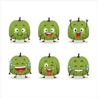 dibujos animados personaje de verde calabaza con sonrisa expresión vector