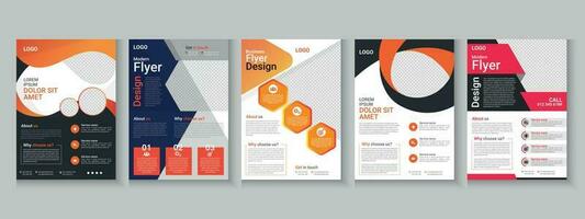 Flyer collection, flyer bundle, flyer set, brochure set, annual report, company profile, digital marketing layout, booklet brochure template design with mockup vector