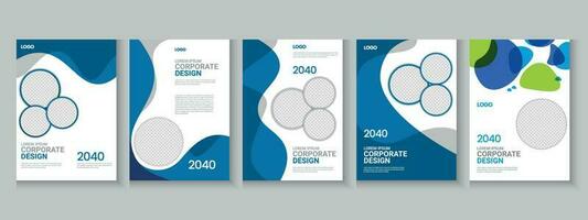 Flyer collection, flyer bundle, flyer set, brochure set, annual report, company profile, digital marketing layout, booklet brochure template design with mockup vector