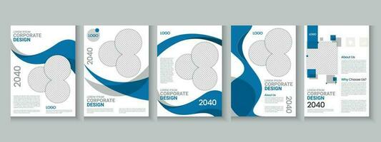 Flyer collection, flyer bundle, flyer set, brochure set, annual report, company profile, digital marketing layout, booklet brochure template design with mockup vector