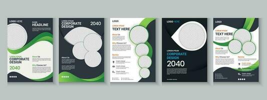 Flyer collection, flyer bundle, flyer set, brochure set, annual report, company profile, digital marketing layout, booklet brochure template design with mockup vector