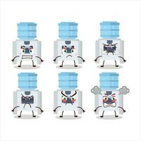 Water cooler cartoon character with various angry expressions vector