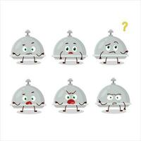 Cartoon character of silver cloche with what expression vector