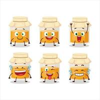 dibujos animados personaje de blanco miel tarro con sonrisa expresión vector