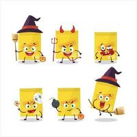 Halloween expression emoticons with cartoon character of secret document vector